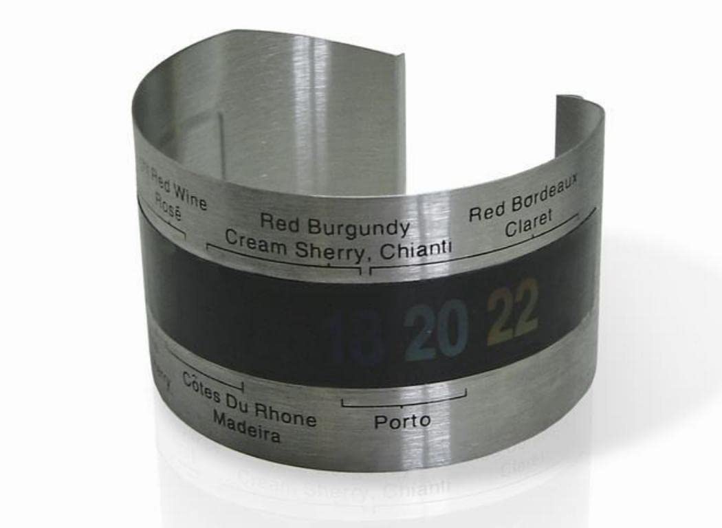 Vin Bouquet FIC 009 – Analogue Thermometer for Bottles, Black and Silver, 16.5 x 8.5 x 7 cm