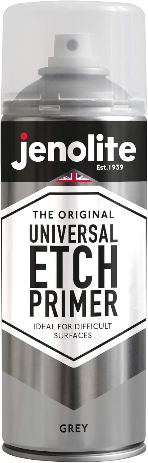 JENOLITE Universal Etch Primer Spray Paint | GREY | High Performance Acid Etch Primer For Difficult Surfaces Including Aluminium, Galvanised Steel, Stainless Steel & Most Metal Surfaces | 400ml
