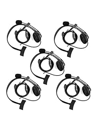 Retevis Overhead Boom altavoz micrófono cancelación de ruido auriculares para Baofeng Kenwood Retevis 2 Way Radio (5 unidades)