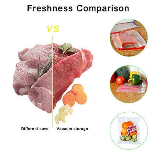 uxcell 2 Rolls Vacuum Sealer Bags Vegetable Meat Food Sealer Saver Storage Holder 4 mil Textured Home Kitchen 6 Inch x 50 Ft and 8 Inch x 50 Ft Clear - Thumbnail 5