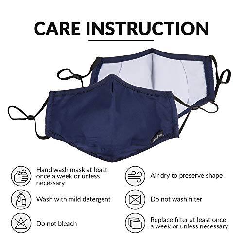 Debrief Me (1 Mask+4 Filters) Anti Dust Face Mouth Cover Pollution Masks Respirator Comfy Cotton - Dustproof Anti-Bacterial Washable Reusable- Germ Protective Safety Windproof(Dark Blue)