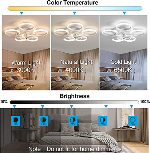 ANZHUANG Ventilateur Plafond avec lumiere, plafonnier à intensité variable 66 W avec ventilateur, avec télécommande et minuterie APP Lampe de ventilateur silencieux, pour salon chambre chambre