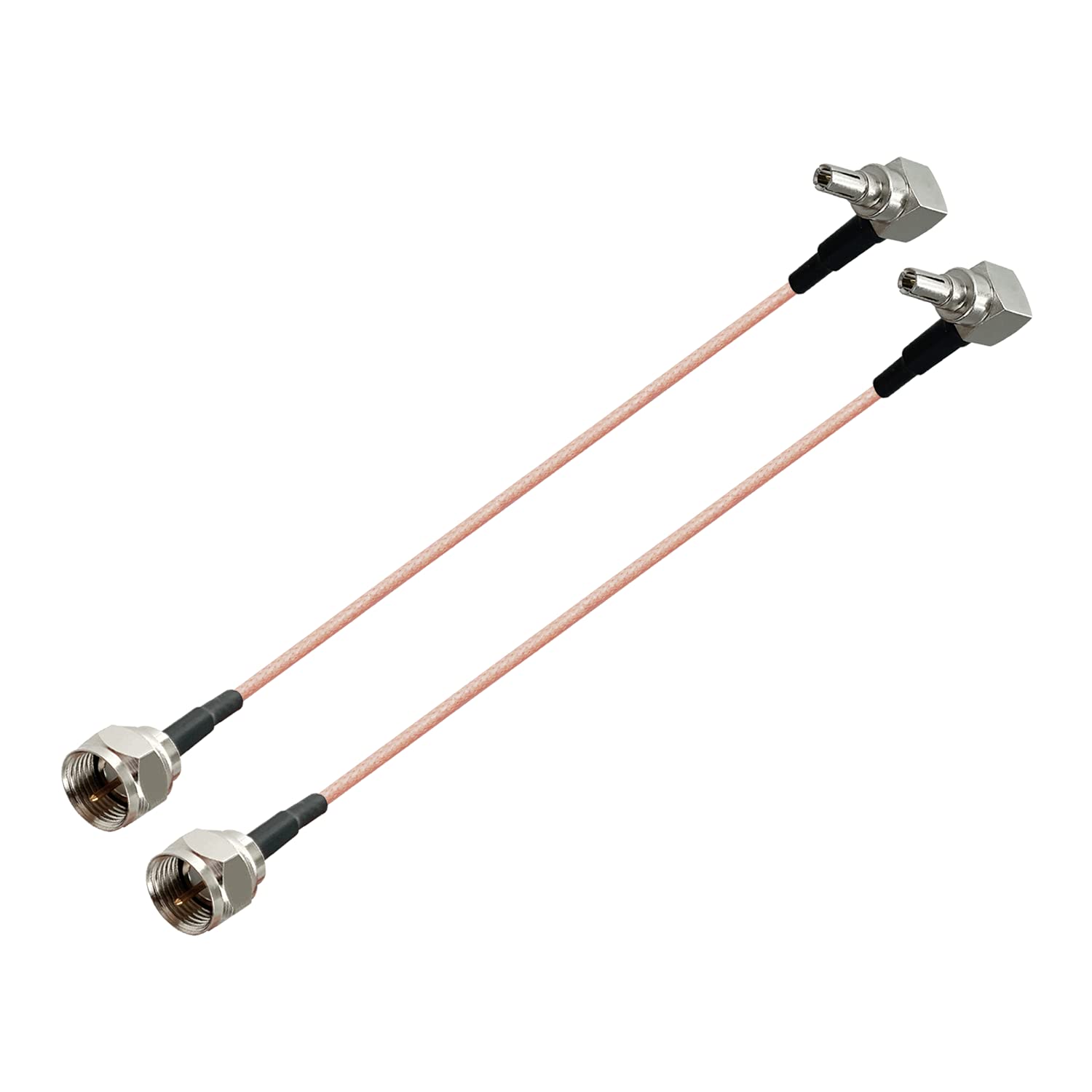 Vecys F Male to CRC9 Male Right Angle 90 Degree RF Coaxial Cable RG316 15CM/6IN for 2G 3G 4G Antenna Router TV HDTV DVB-T DVB-T2 (2pcs)