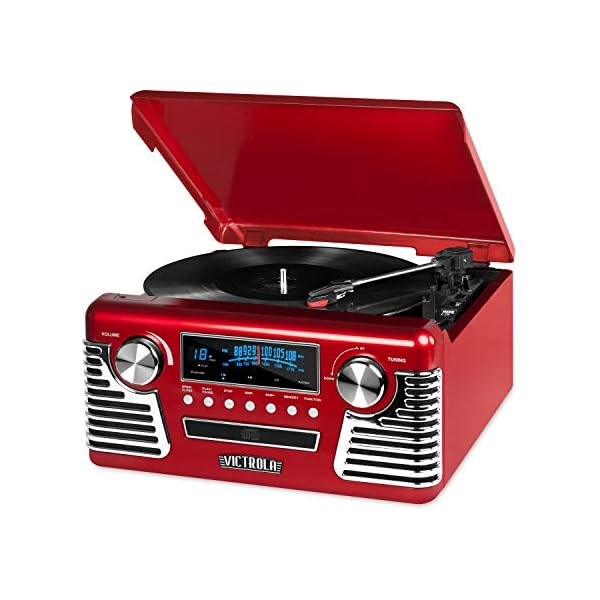 Tocadisco Victrola V50-200 RD 3 Vel Graba a MP3 Bluetooth Radio CD
