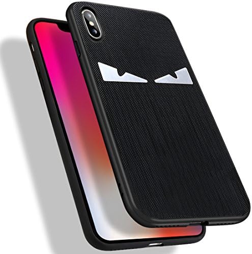 Iphone X case,Iphone 10 case,Fendato hybrid shock-resistant soft ultra thin silicone cover [Support Wireless Charging] original angry eyes case for apple iphone X/iphone 10 (black)
