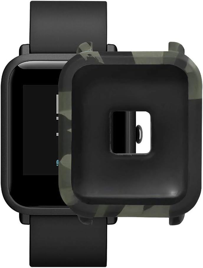 Case Cover for Huami Amazfit Bip Youth Watch, salaheiyodd Camouflage Ultra-Slim Soft TPU Protective Cases for Huami Amazfit Bip Youth Watch All-Around Bumper Cover Screen Protector