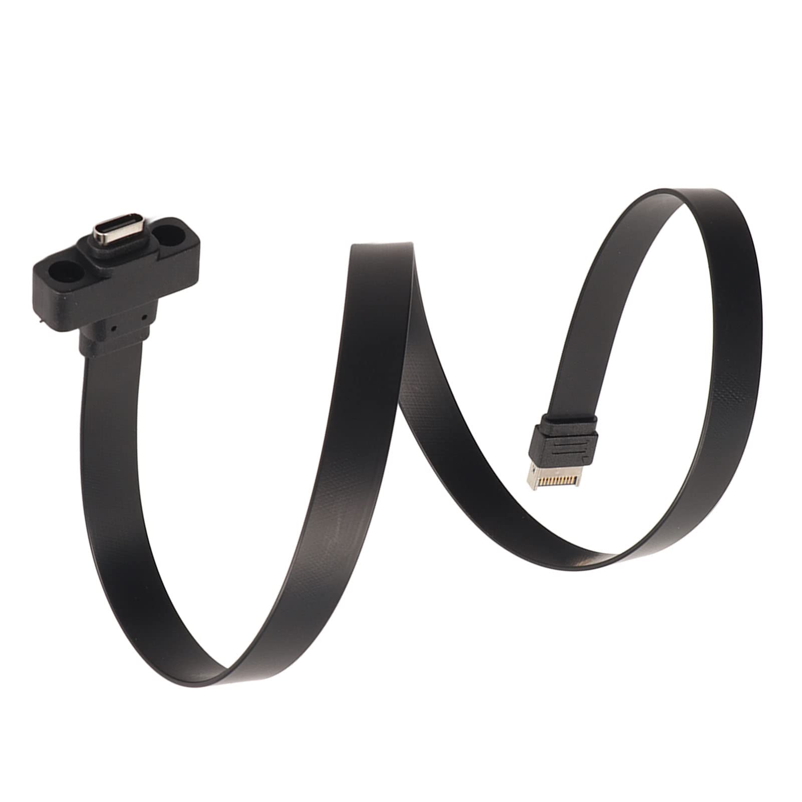 USB 3.1 USB C Front Panel Header Extension Cable, USB3.1 Type E to USB C Extension Cable with Screw Hole, 10Gbps Transfer Speed, USB E to C Adapter Cable (0.5M)