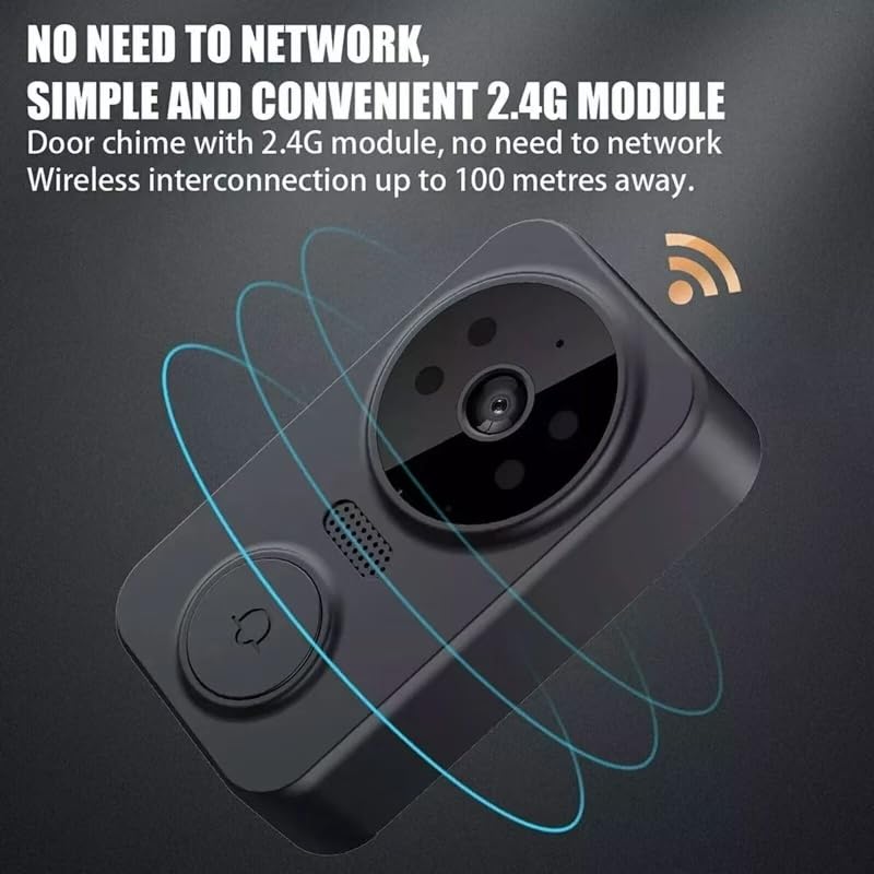 Campainha Sem Fio com Camera, Intercom de Áudio e Visão Noturna, Tela IPS 4.3”, Ângulo de 120°, Vídeo Porteiro Bidirecional Residencial Interno E Externo (M12)