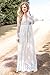Imily Bela Women's Vintage Chiffon Long Sleeve Wedding Bridesmaid Summer Beach Maxi Long Dress