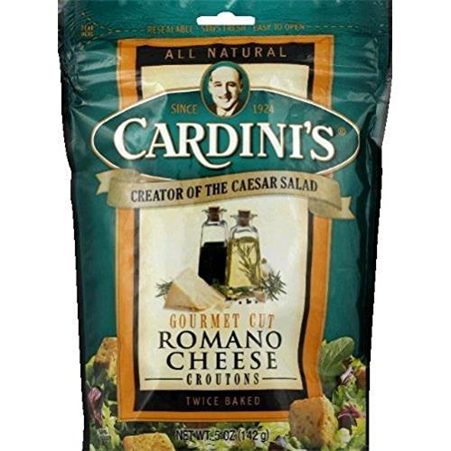 Gourmet Cut Romano Cheese Croutons 5 Ounces (Case of 12) by Cardini's