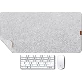 Bright Stone Felt Desk Mat,Non-Slip Mouse Pad,27.5"x11.8" Office Supplies Desk Protector, Desk Accessories for Home and Office (Light Gray)