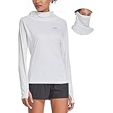 baleaf Women's Long Sleeve Rash Guard with Face Cover UPF 50+ Swim Shirts Sun Hoddie Lightweight Quick Dry Hiking Tops