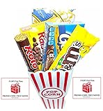 Movie Night Popcorn, Candy And Redbox Movie Gift Basket ~ Includes Movie Theater Butter Popcorn, Concession Stand Candy and a Gift Card for 2 Free Redbox Movie Rentals (Goobers)