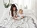 aden + anais Dream Blanket, 100% Cotton Muslin, 4 Layer lightweight and breathable, Oversized 60 X 72 inch, Skylight Birch - Grey/ light green