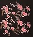 Two Asian Cherry Blossom Sakura Flower Iron on Embroidered Appliques Patch Japanese Chinese (Pink)