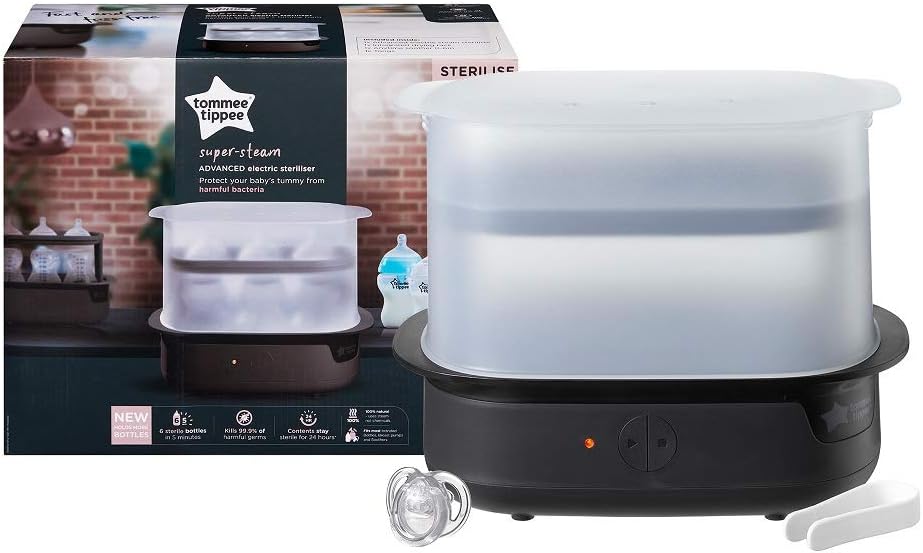 Tommee Tippee Supersteam Electric Steam Steriliser, Black, for Baby Bottles Soothers and Feeding Accessories - Image 4
