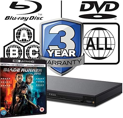 Sony UBP-X1100ES MULTIREGION Blu-ray Player Bundle with Blade Runner 2049 Ultra HD 4K Blu-ray Disc