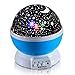 WEDNA Novelty 360 Rotating Galaxy Night Light, Romantic Cosmos Star Moon Sky Projector, Idea Bedroom Lamp for Children and Baby (Blue)