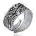 QIANJI Viking Odin's Ravens Ring Huginn and Muninn Ring Women Men Jewelry
