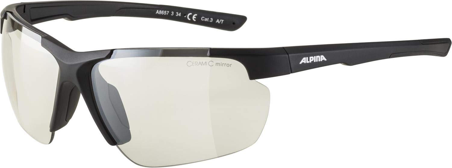 ALPINA Unisex - Adult, DEFEY HR CMC sports glasses, black matt, One Size