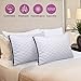 HOMEIDEAS Luxury Plush Gel Fiber Pillows (2 Pack, Queen), 100% Cotton Hotel Down-Alternative Gusseted Pillows, Good for Side and Back Sleeper