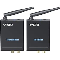 YMOO 2.4Ghz Wireless Transmitter Receiver for Home Audio, 320ft-Long Range & 20ms-Ultra Low Latency RCA Metal Transmitter Rec