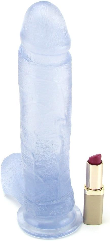 Crystal Jellies Ballsy Cock with Suction Cup, 8-Inch - Transparent, 8" - Image 4