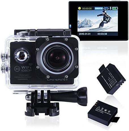Sport Camera WiFi HD DV 1080P 30FPS High Speed Underwater 30M 2.0 Inches LCD Screen 170°Wide Angle Action Camera for Car Recorder/Outdoor Sports/Marine Sports/Diving/Home Burglar （Black）