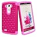 LG G3 Case, LG G3 Bling Case - Style4U LG G3 Studded Rhinestone Crystal Bling Hybrid Armor Case Cover for LG G3 with 1 HD Screen Protector and 1 Stylus [Hot Pink / Hot Pink]