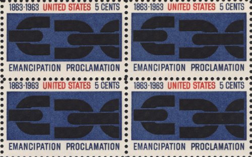 EMANCIPATION PROCLAMATION ~ BROKEN CHAINS ~ BLACK HISTORY ~ BLACK HERITAGE #1233 Block of 4 x 5 US Postage Stamps