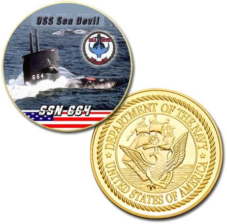 U.S Navy USS Sea Devil (SSN-664) printed Challenge coin