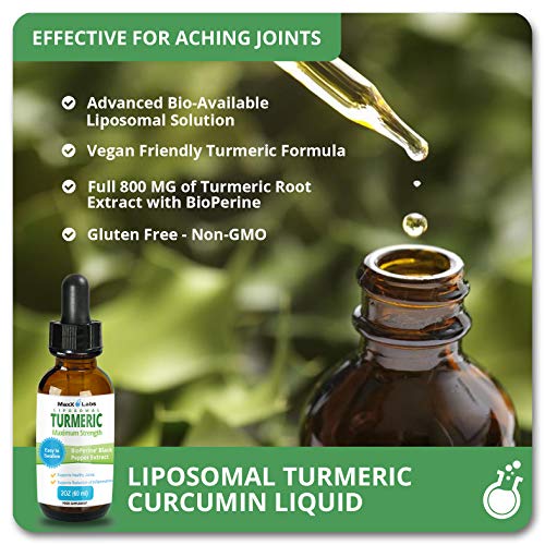 Liquid Turmeric Curcumin Supplements Highest Potency 800mg Turmeric