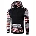 haoricu Men Shirt, Fall Men Bohemia Retro Long Sleeve Hoodie Sweatshirt Tops Jacket Coat Outwear (M, Black Y)