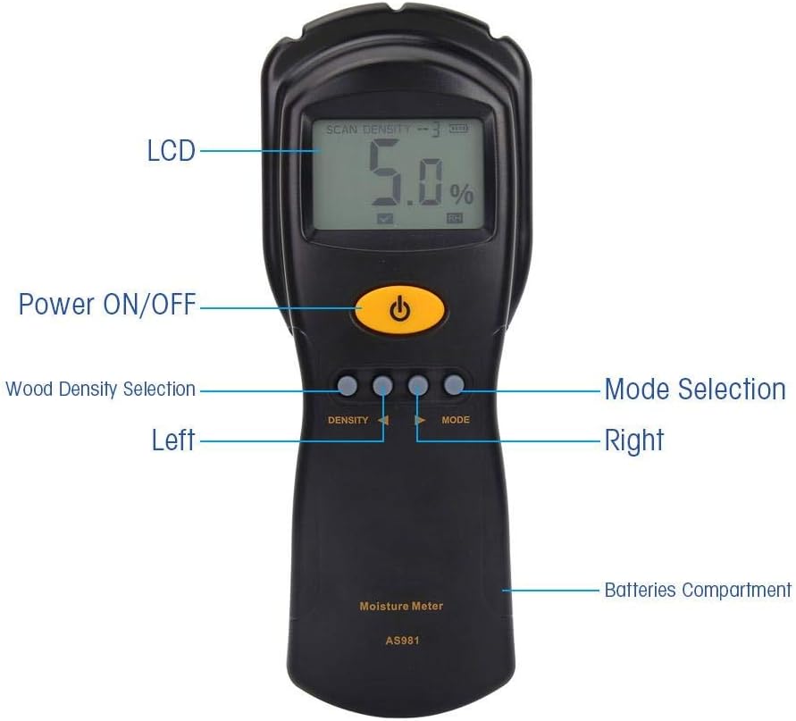 Pinless Wood Moisture Meter SMART SENSOR AS981 Nocontact Digital