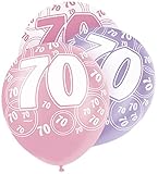 1 X 6 Pink Sparkle Happy 70th Birthday 12