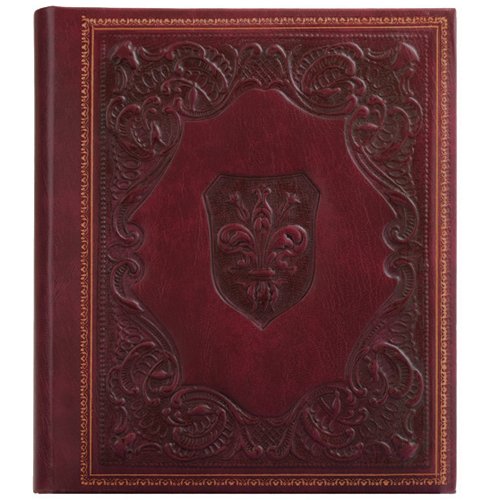 Medici Italian Leather Photo Album / Wedding Album / Scrapbook, Embossed Art, 8 x 10 inches