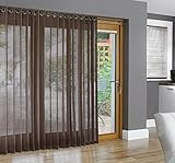 Bamboo Grommet Top Panels for Sliding Glass Doors and Large Windows Pecan 48x84