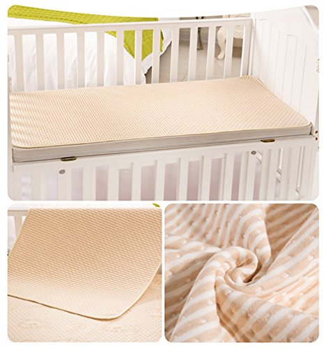 Baby Waterproof Pad Bed Mattress Protector Reusable Incontinence Pads Organic Cotton 4 Protective Layers Ultra Absorb Sheets for Infants Kids, Size 39.5”x23.8” (1 Pack)