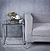 Euro Style Sandor Clear Glass Top Side Table, Chromed Steel Base
