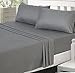 Utopia Bedding Microfiber Striped Bed Sheet Set with Deep Pockets Queen, Grey