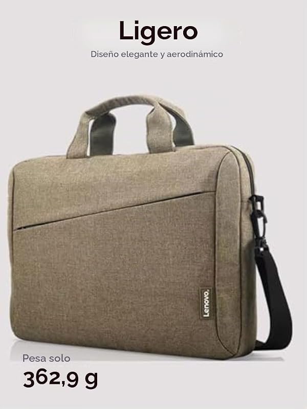 Mala casual T210 de 16", Mala fina com alça de ombro, Tecido Resistente à Chuva, Bolsos Organizados para Acessórios e Documentos – Verde