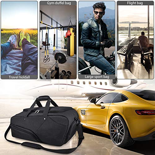 image for NUBILY Gym Bag Sports Duffle Bag with Shoes Compartment Waterproof Lar