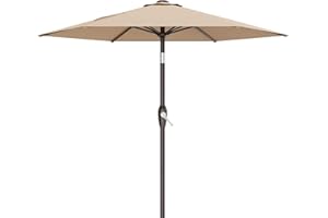 AreShark 7.5FT Patio Umbrella Table Market Umbrella w/Tilt and Crank, Heavy-Duty Outdoor Umbrellas for Pool, Deck, Garden and