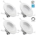 TORCHSTAR 5/6 Inch Dimmable LED Recessed Retrofit Downlight with Baffle Trim, Retrofit Recessed Lighting, 15W (120W Equiv.), CRI 90, JA8 & Title 24 & UL Listed, 1100lm, 2700K Soft White, Pack of 4