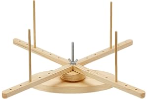 BENECREAT Portable Amish Style Yarn Swift Winder, Desktop Standing Needlecraft Finishing Tool with Oval Base for Wool, Yarn and Embroidery Thread