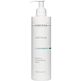 Christina Unstress Soap-Free Gentle Cleansing Milk Makeup Remover for Face & Eyes - 300 ml - Calendula, Vitamin E and Centheal Soap-Free Cleanser - Safe for All Skin Types