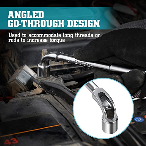 DURATECH Metric 8 9 10 12 13 14 15 17 19 mm 9 Piece Hexagonal Imprint Pipe Wrench Set Heavy Duty Durable Material with Carry Pouch