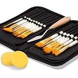 Artify 2018 New 15 Pcs Paint Brush Set Includes Pop-up Carrying Case with Free P