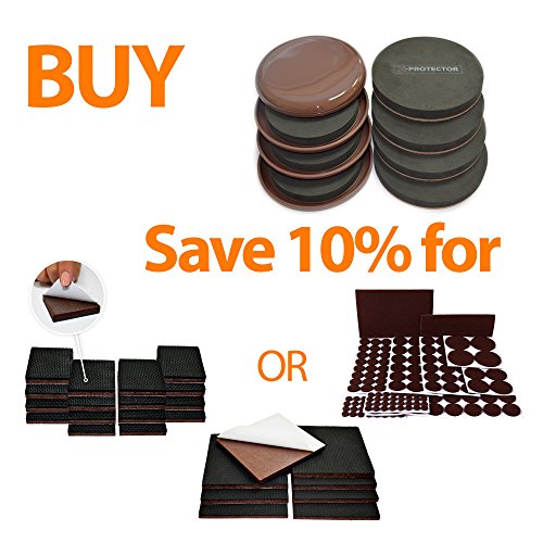 Купить Furniture Sliders Kit (8 Pieces) 4 3/4 inch Carpet Sliders