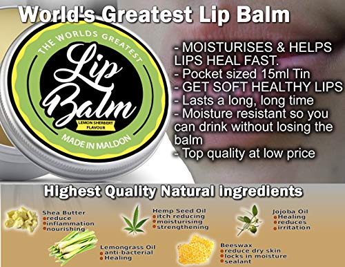 Lip Balm Lemon Sherbet Flavored 15ml – Natural And Organic Ingredients - Shea Butter Beeswax Jojoba & Hemp Seed Oil – Soothes & Hydrates Dry Lips – Natural Lip Care - Image 4